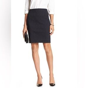NWT Banana Republic Midi Black Pencil Skirt with Jacquard polka dots